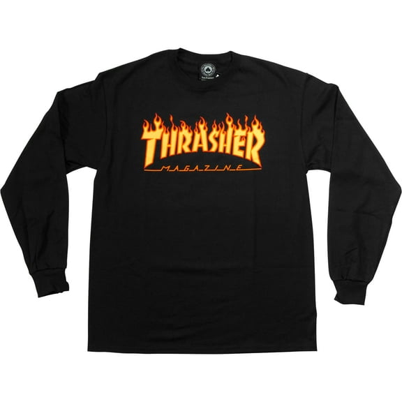 Thrasher Flames Long Sleeve Extra Large Black/Yellow