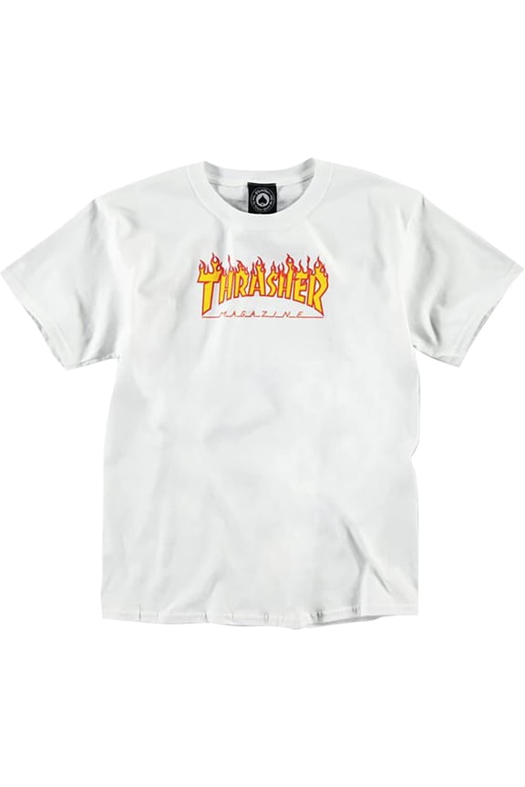 Flames Youth Short Sleeve Extra Small White