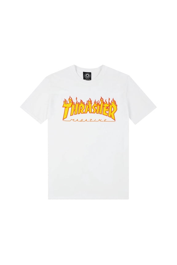 Flames Youth Short Sleeve Medium White