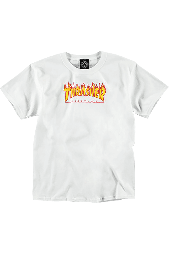 Flames Youth Ss L-White