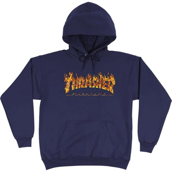 Thrasher Inferno Hoodie Sweatshirt Medium Navy