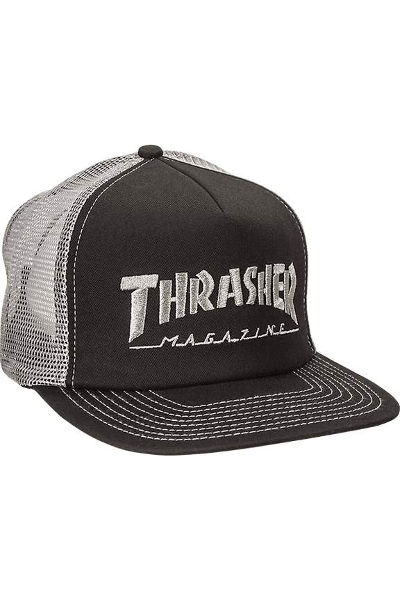 Mag Logo Embroidered Mesh Hat Black Silver
