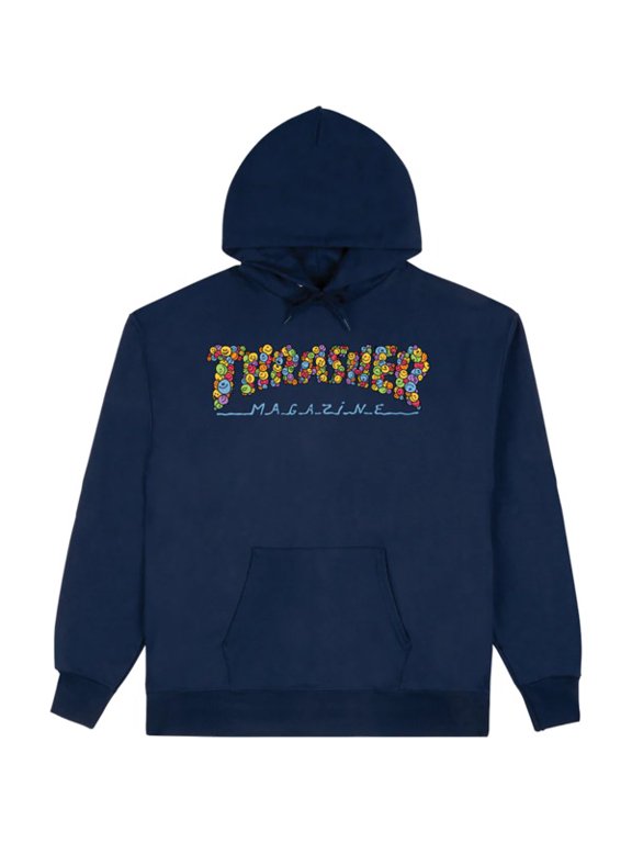 Magazine Kevin "Spanky" Long Smile Navy Men's Hooded Sweatshirt - Medium
