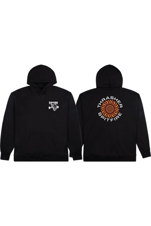 Magazine Spitfire Classic Swirl Black Men's Hooded Sweatshirt - Large