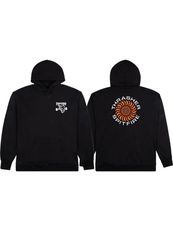 Magazine Spitfire Classic Swirl Black Men's Hooded Sweatshirt - Small