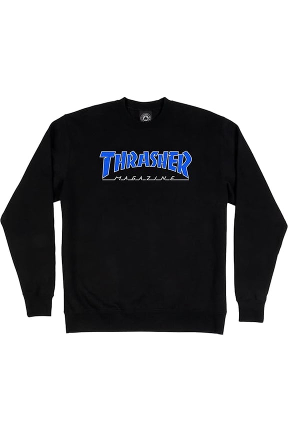 Outlined Crew Sweatshirt Small Black/Blue