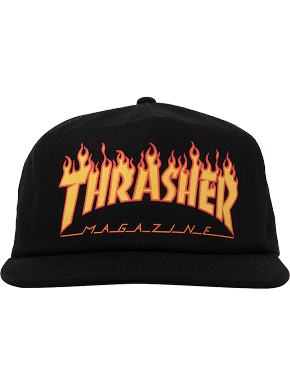 Printed Flame Hat Black