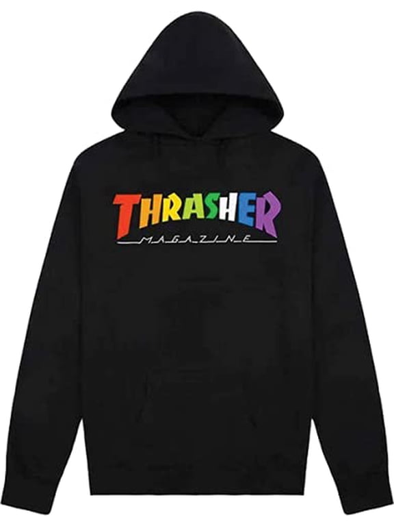 Rainbow Mag Hooded Sweatshirt Small Black