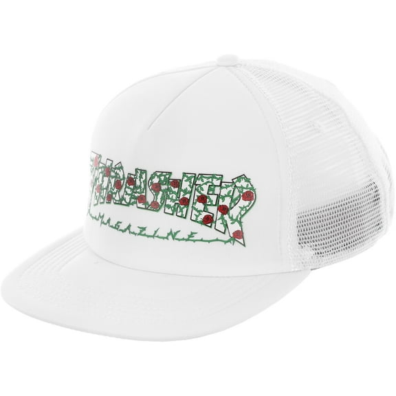 Thrasher Roses Mesh Trucker Hat White Snapback