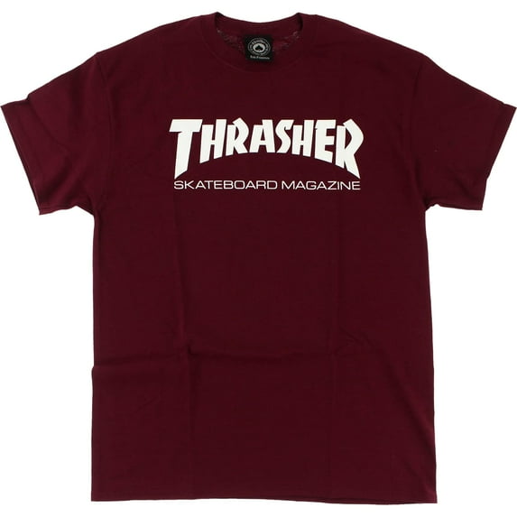 Thrasher Skate Mag Short Sleeve Shirt Small Maroon/White