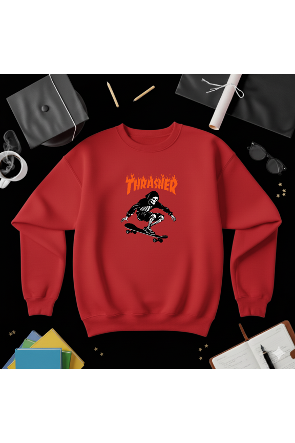 Thrasher Skateboarding Streetwear Retro Skater Fan Graphic Sweatshirt V50202, up to size 5XL