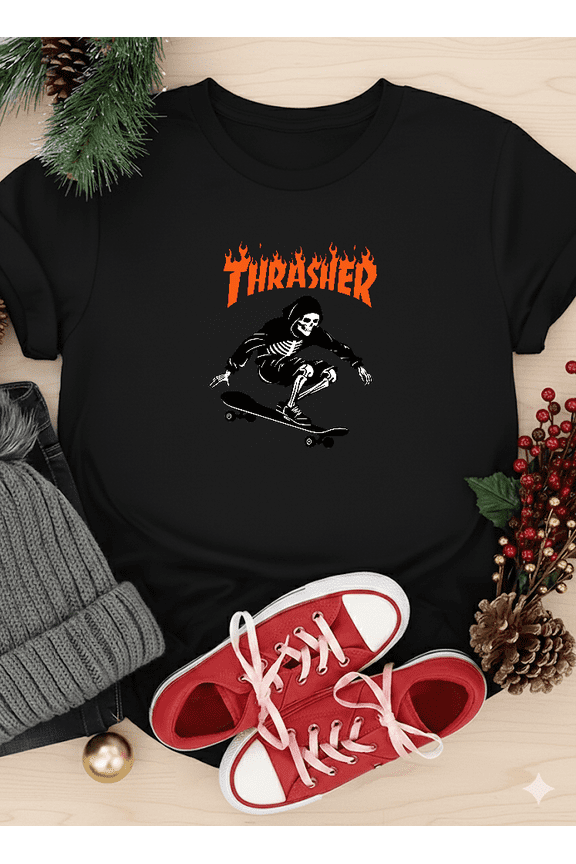 Thrasher Skateboarding Streetwear Skater Classic Flame Logo Bold Art Unisex T-Shirt V50202 up to size 5XL