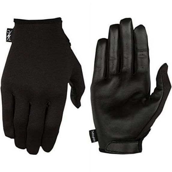 Thrashin Supply Leather Palm Stealth Gloves Black LG