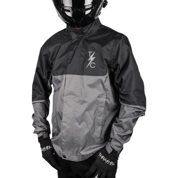 Thrashin Supply Mission Mens Rain Jacket Black/Gray LG