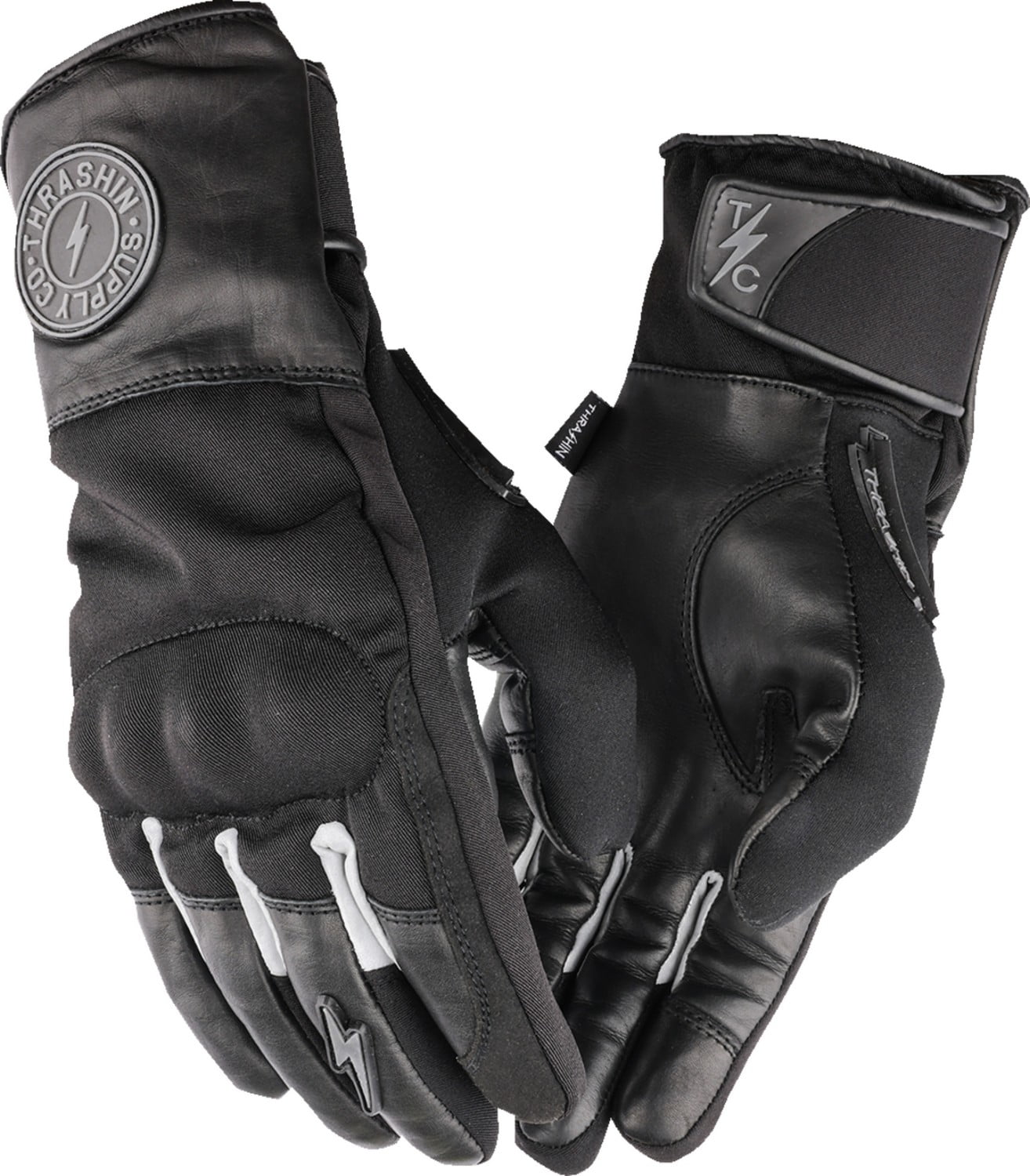 Thrashin Supply Mission Mens Waterproof Motorcycle Gloves Black XXL