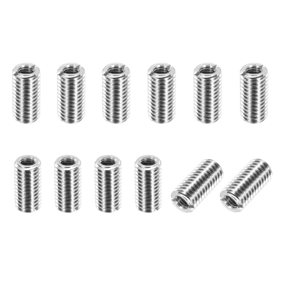 Thread Adapters Sleeve Reducing Nut, 12Pcs M10x1.5 Male to M6x1 Female Repairing Insert Nut Screw Reducer Conversion 303 Stainless Steel Fastener 20mm
