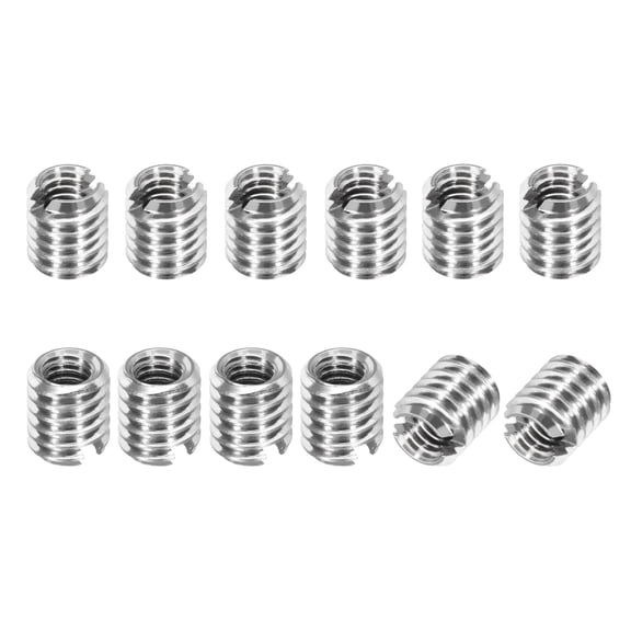 Thread Adapters Sleeve Reducing Nut, 12Pcs M4x0.7 Male to M2.5x0.45 Female Repairing Insert Nut Screw Reducer Conversion 303 Stainless Steel Fastener 4mm