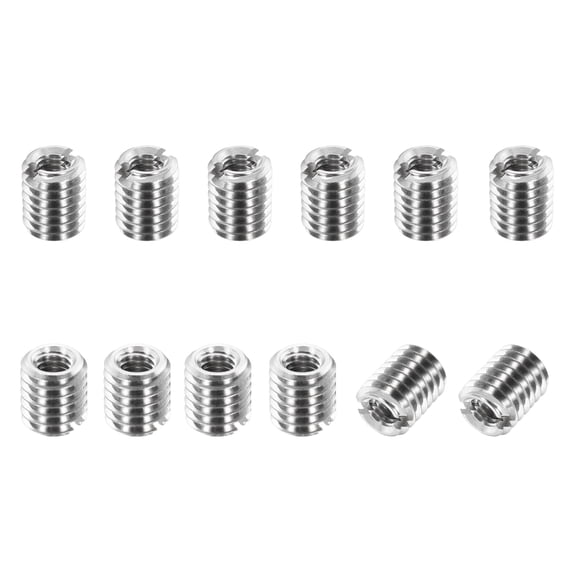 Thread Adapters Sleeve Reducing Nut, 12Pcs M5x0.8 Male to M3x0.5 Female Repairing Insert Nut Screw Reducer Conversion 303 Stainless Steel Fastener 6mm