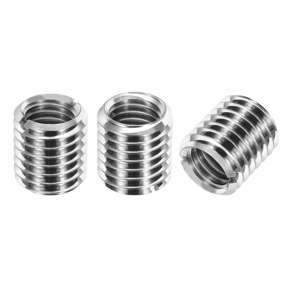 Thread Adapters Sleeve Reducing Nut, 3Pcs M18x2.5 Male to M14x1.75 Female Repairing Insert Nut Screw Reducer Conversion 303 Stainless Steel Fastener 20mm