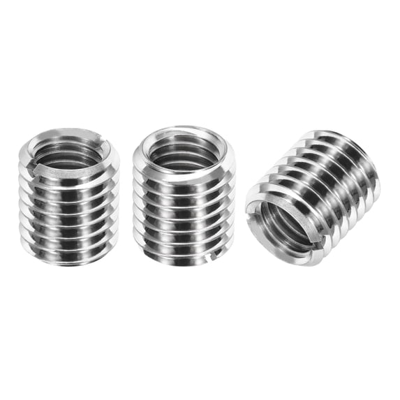 Thread Adapters Sleeve Reducing Nut, 3Pcs M18x2.5 Male to M14x1.75 Female Repairing Insert Nut Screw Reducer Conversion 303 Stainless Steel Fastener 20mm