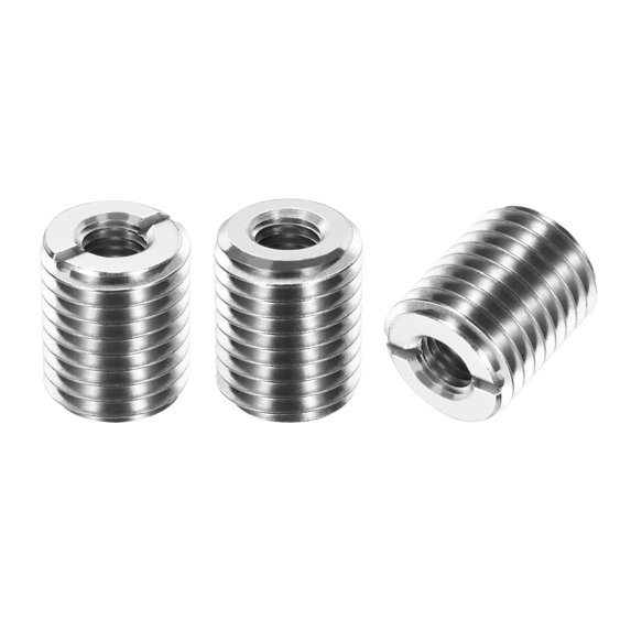 Thread Adapters Sleeve Reducing Nut, 3Pcs M20x2.5 Male to M10x1.5 Female Repairing Insert Nut Screw Reducer Conversion 303 Stainless Steel Fastener 25mm