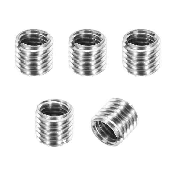Thread Adapters Sleeve Reducing Nut, 5 Pcs M12x1.75 Male to M10x1.5 Female Repairing Insert Nut Screw Reducer Conversion 303 Stainless Steel Fastener 10mm