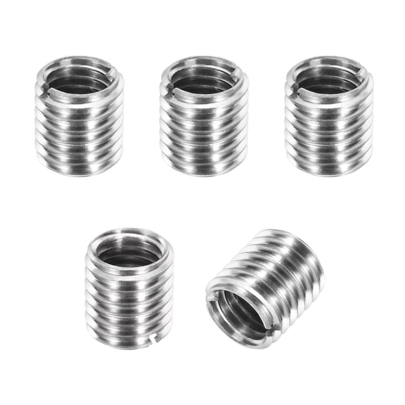 Thread Adapters Sleeve Reducing Nut, 5 Pcs M12x1.75 Male to M10x1.5 Female Repairing Insert Nut Screw Reducer Conversion 303 Stainless Steel Fastener 12mm
