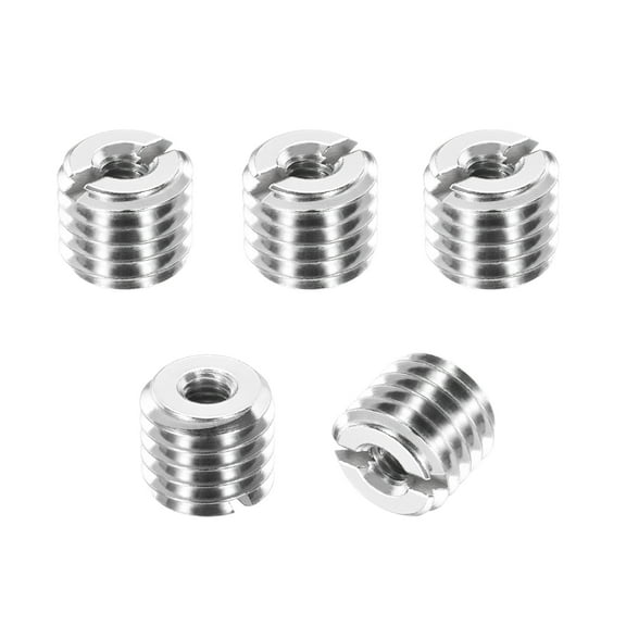 Thread Adapters Sleeve Reducing Nut, 5Pcs M10x1.5 Male to M4x0.7 Female Repairing Insert Nut Screw Reducer Conversion 303 Stainless Steel Fastener 8mm