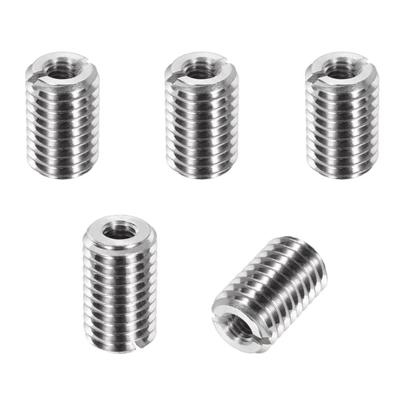 Thread Adapters Sleeve Reducing Nut, 5Pcs M10x1.5 Male to M5x0.8 Female Repairing Insert Nut Screw Reducer Conversion 303 Stainless Steel Fastener 15mm