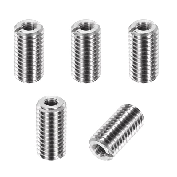 Thread Adapters Sleeve Reducing Nut, 5Pcs M10x1.5 Male to M5x0.8 Female Repairing Insert Nut Screw Reducer Conversion 303 Stainless Steel Fastener 20mm