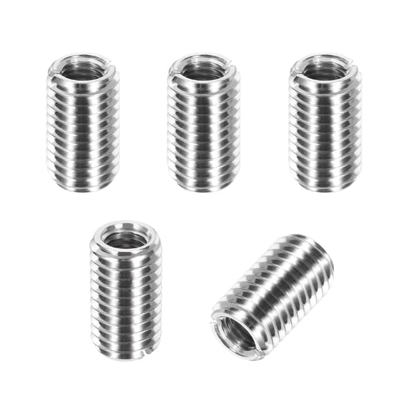 Thread Adapters Sleeve Reducing Nut, 5Pcs M12x1.75 Male to M8x1.25 Female Repairing Insert Nut Screw Reducer Conversion 303 Stainless Steel Fastener 20mm