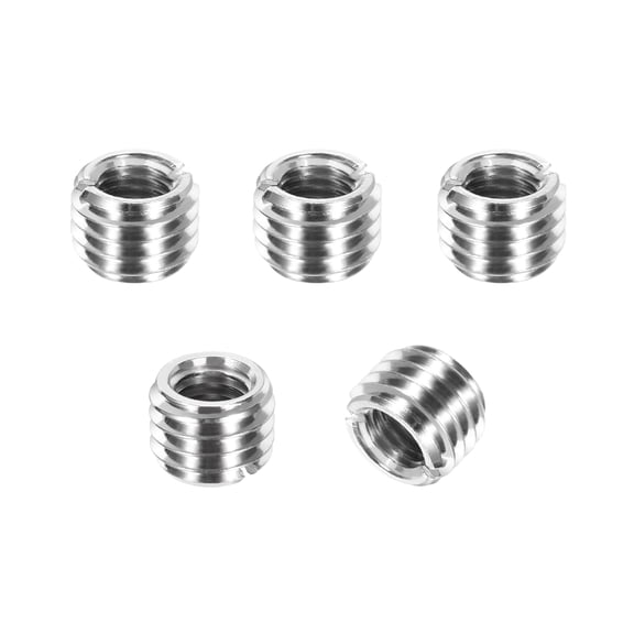 Thread Adapters Sleeve Reducing Nut, 5Pcs M12x1.75 Male to M8x1.25 Female Repairing Insert Nut Screw Reducer Conversion 303 Stainless Steel Fastener 8mm