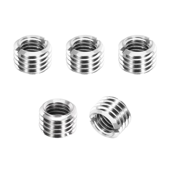 Thread Adapters Sleeve Reducing Nut, 5Pcs M14x2 Male to M10x1.5 Female Repairing Insert Nut Screw Reducer Conversion 303 Stainless Steel Fastener 10mm