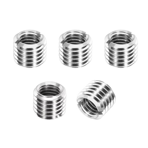 Thread Adapters Sleeve Reducing Nut, 5Pcs M14x2 Male to M10x1.5 Female Repairing Insert Nut Screw Reducer Conversion 303 Stainless Steel Fastener 12mm
