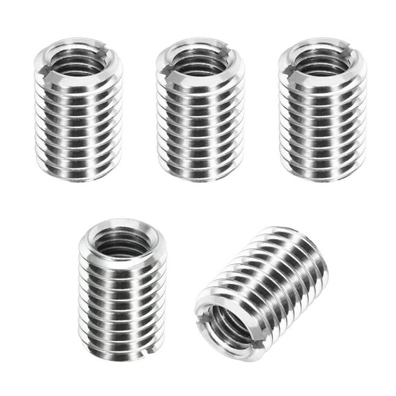Thread Adapters Sleeve Reducing Nut, 5Pcs M14x2 Male to M10x1.5 Female Repairing Insert Nut Screw Reducer Conversion 303 Stainless Steel Fastener 20mm