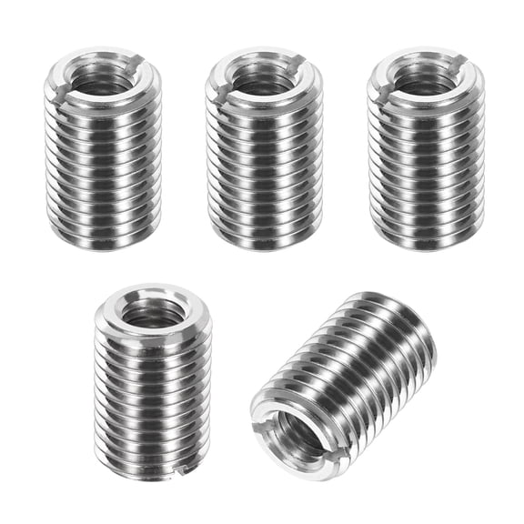 Thread Adapters Sleeve Reducing Nut, 5Pcs M16x2 Male to M10x1.5 Female Repairing Insert Nut Screw Reducer Conversion 303 Stainless Steel Fastener 25mm