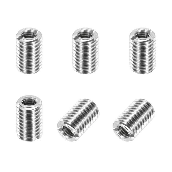 Thread Adapters Sleeve Reducing Nut, 6Pcs M10x1.5 Male to M6x1 Female Repairing Insert Nut Screw Reducer Conversion 303 Stainless Steel Fastener 14mm