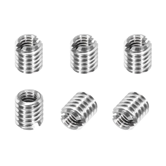 Thread Adapters Sleeve Reducing Nut, 6Pcs M4x0.7 Male to M2.5x0.45 Female Repairing Insert Nut Screw Reducer Conversion 303 Stainless Steel Fastener 4mm