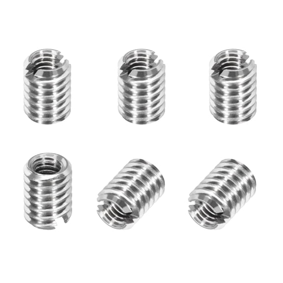 Thread Adapters Sleeve Reducing Nut, 6Pcs M4x0.7 Male to M2.5x0.45 Female Repairing Insert Nut Screw Reducer Conversion 303 Stainless Steel Fastener 5mm