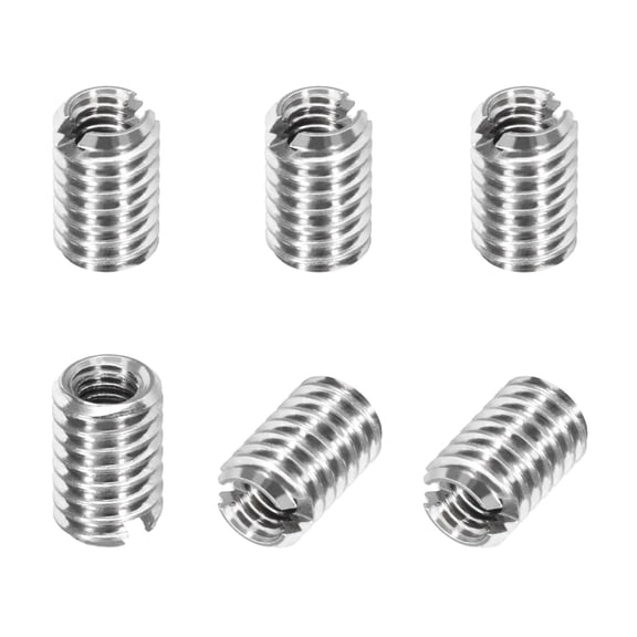 Thread Adapters Sleeve Reducing Nut, 6Pcs M4x0.7 Male to M2.5x0.45 Female Repairing Insert Nut Screw Reducer Conversion 303 Stainless Steel Fastener 6mm