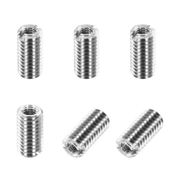 Thread Adapters Sleeve Reducing Nut, 6Pcs M5x0.8 Male to M3x0.5 Female Repairing Insert Nut Screw Reducer Conversion 303 Stainless Steel Fastener 10mm