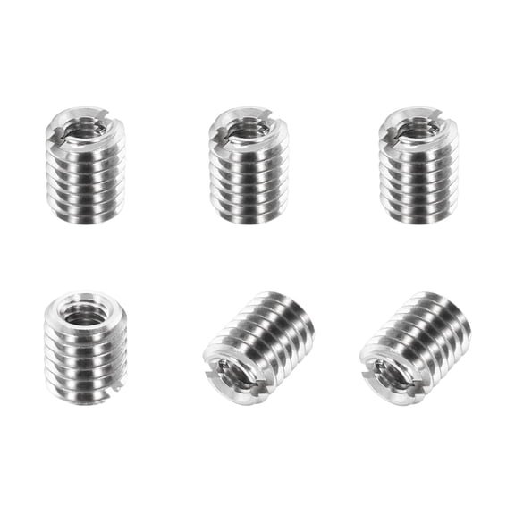 Thread Adapters Sleeve Reducing Nut, 6Pcs M5x0.8 Male to M3x0.5 Female Repairing Insert Nut Screw Reducer Conversion 303 Stainless Steel Fastener 6mm