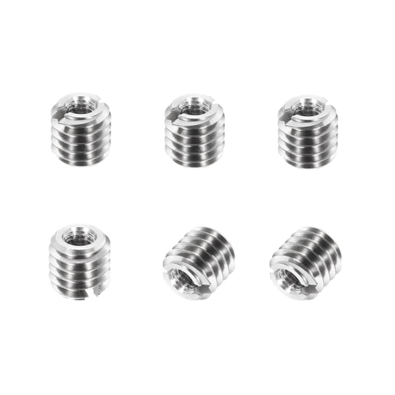 Thread Adapters Sleeve Reducing Nut, 6Pcs M6x1 Male to M3x0.5 Female Repairing Insert Nut Screw Reducer Conversion 303 Stainless Steel Fastener 6mm