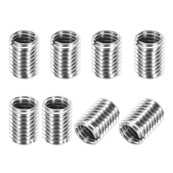 Thread Adapters Sleeve Reducing Nut, 8 Pcs M12x1.75 Male to M10x1.5 Female Repairing Insert Nut Screw Reducer Conversion 303 Stainless Steel Fastener 15mm