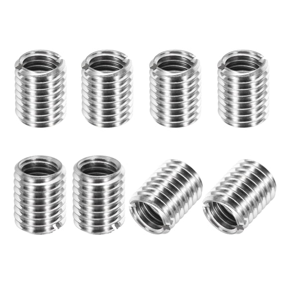 Thread Adapters Sleeve Reducing Nut, 8Pcs M10x1.5 Male to M8x1.25 Female Repairing Insert Nut Screw Reducer Conversion 303 Stainless Steel Fastener 12mm