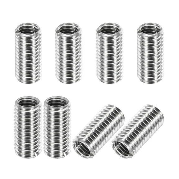 Thread Adapters Sleeve Reducing Nut, 8Pcs M10x1.5 Male to M8x1.25 Female Repairing Insert Nut Screw Reducer Conversion 303 Stainless Steel Fastener 20mm