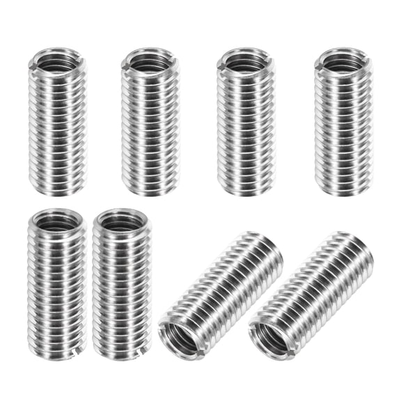 Thread Adapters Sleeve Reducing Nut, 8Pcs M10x1.5 Male to M8x1.25 Female Repairing Insert Nut Screw Reducer Conversion 303 Stainless Steel Fastener 25mm