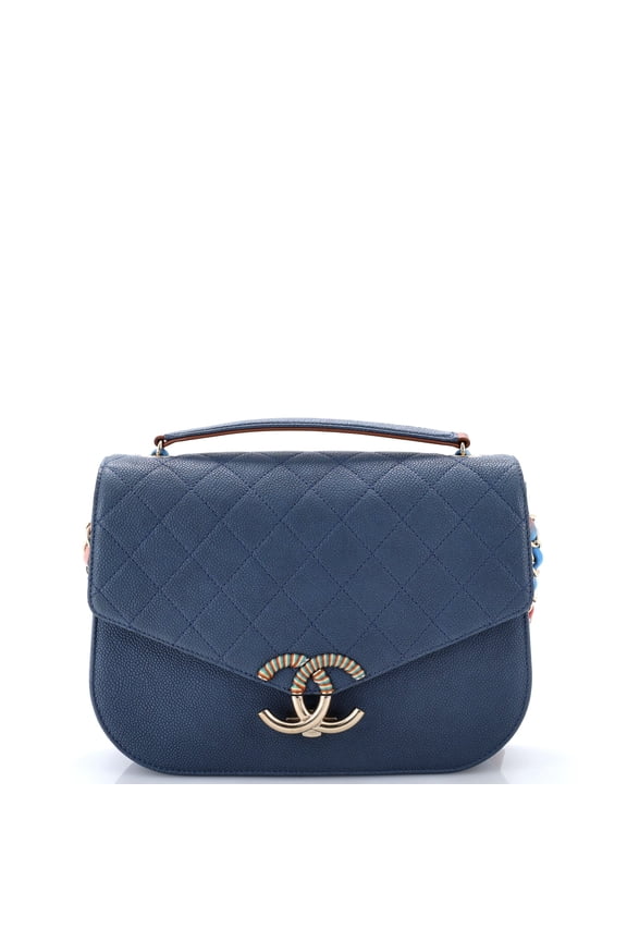 Thread Around Flap Bag Quilted Caviar Medium By Rebag