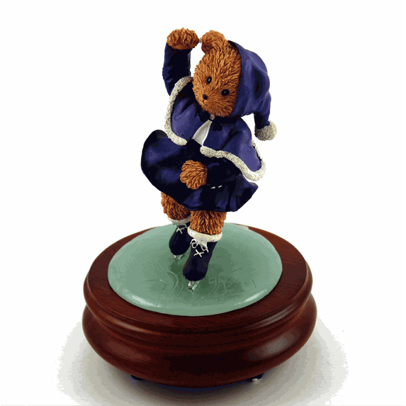 Thread Bears - Ice Skater Threadbear Musical Figurine - A Dream Is A Wish Your Heart Makes
