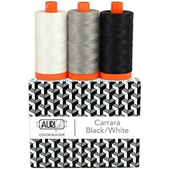 Thread CB CarrarBlk/Wh 3pc, black$$Art & Craft